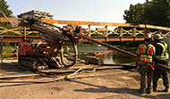 Drilling in action on a barge